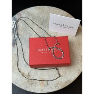 James Avery Changeable Charm Holder Necklace Sterling Silver 29” Signed Chain